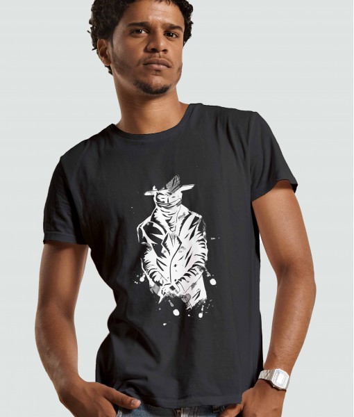 Мъжка тениска с щампа Арт Silhouette of a gangster - TShirtArtShop.com